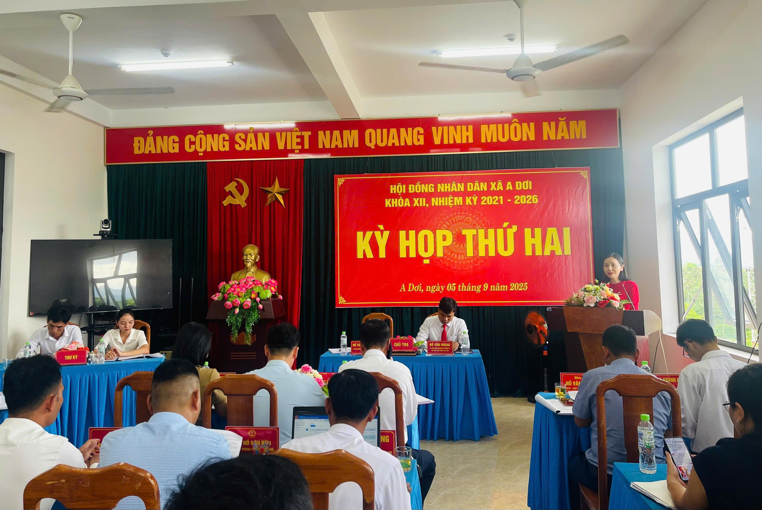 KỲ HỌP THỨ HAI, KHÓA XII, HỘI ĐỒNG NHÂN DÂN XÃ A DƠI
