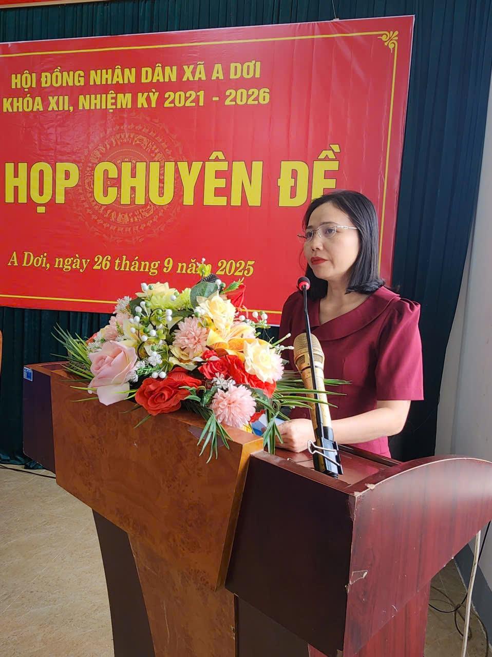 HĐND xã A Dơi tổ chức Kỳ họp chuyên đề, Khóa XII, nhiệm kỳ 2021-2026